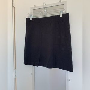 Rebecca Taylor Womens Mini Skirt Black 10 Waffle pattern 1&’ Long Front Slits